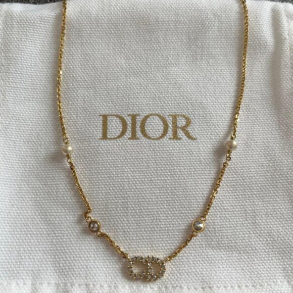 Dior Gold Necklace with White Accents - Picture 2 of 6